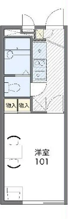 レオパレスアルファード 1階階 間取り