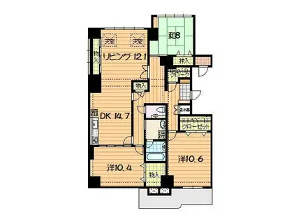 パークハイツ南大通(3LDK/2階)の間取り写真