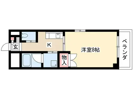鹿乃子ビル(1K/2階)の間取り写真