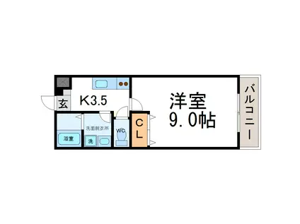 メゾン秋桜(1K/1階)の間取り写真