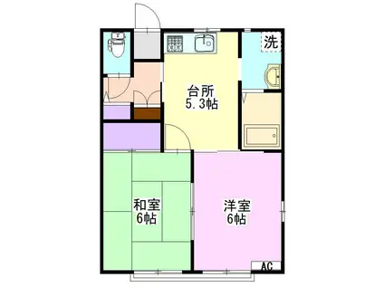 コーポ匠 101(2K/1階)の間取り写真