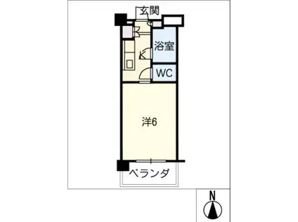 マリンハイツ(1K/1階)の間取り写真