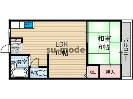 三吉マンション(1LDK/2階)の間取り写真