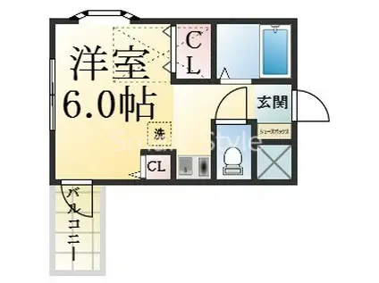 岡松ハイツ(1K/1階)の間取り写真