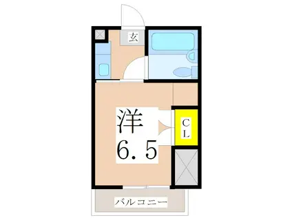 S・A荒田(1K/4階)の間取り写真