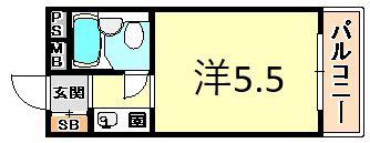 ダイドーメゾン六甲(ワンルーム/3階)の間取り写真