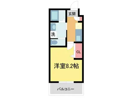 ラ・フォルム宝塚栄町(1K/3階)の間取り写真