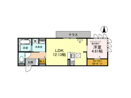 SINFARIAYUZATO B棟(1LDK/3階)の間取り写真