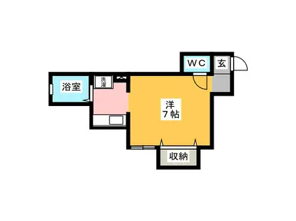 カーサピアチェーレ(ワンルーム/1階)の間取り写真