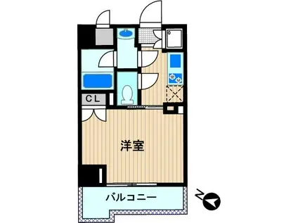 ルーブル新川崎(1K/5階)の間取り写真