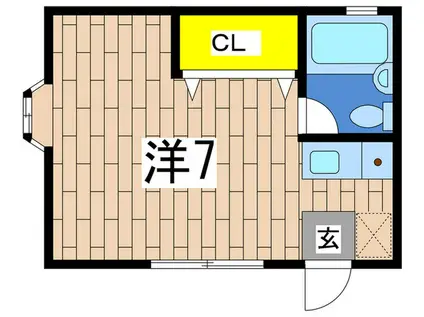 サニーハイツ(ワンルーム/1階)の間取り写真