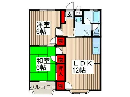 第1メゾン嶋田(2LDK/2階)の間取り写真