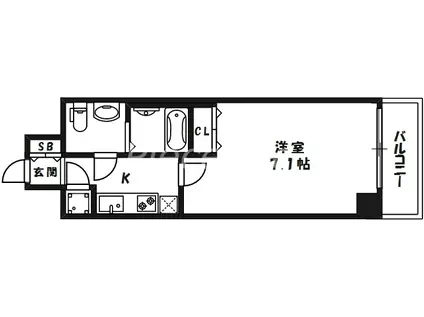 レジュールアッシュ大阪城ノルド(1K/10階)の間取り写真