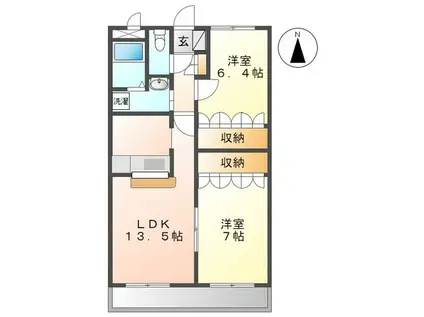 エスペランス清住(2LDK/3階)の間取り写真