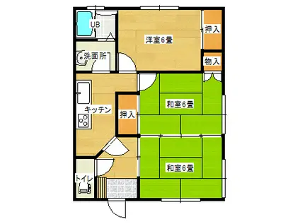 フェリーチェ駅北K(3K/2階)の間取り写真