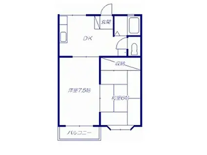 レインボーヒルズ(2DK/2階)の間取り写真