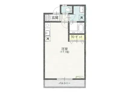 FIORE棟高(ワンルーム/1階)の間取り写真