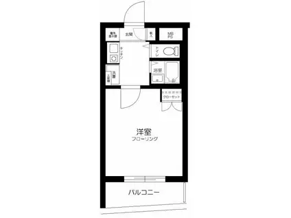 ソアール永福町(1K/4階)の間取り写真