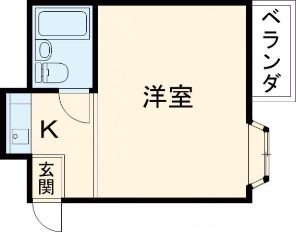 セレーナ土生(ワンルーム/3階)の間取り写真