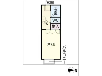 LIBERTY KUNIE II(1K/2階)の間取り写真