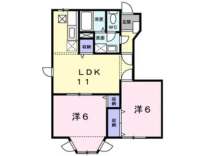 メゾンドソレイユ(2LDK/1階)の間取り写真