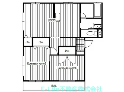 メテオール ミヤタ(2LDK/2階)の間取り写真