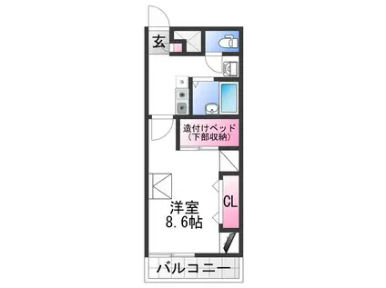 レオパレス土佐町(1K/1階)の間取り写真