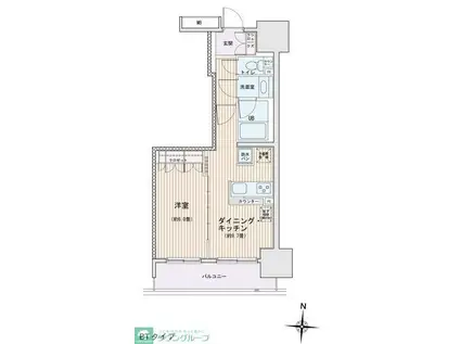 エスティメゾン錦糸町II(1LDK/2階)の間取り写真