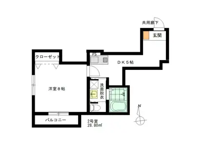クレイブ川口(1K/1階)の間取り写真