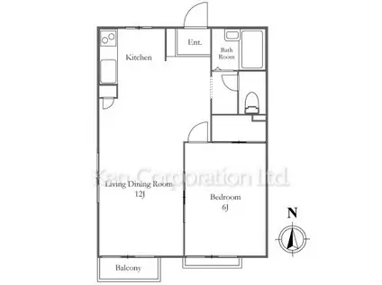 南町パークサイドヴィレッジ(1LDK/2階)の間取り写真