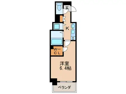 プレサンス泉セントマーク(1K/3階)の間取り写真