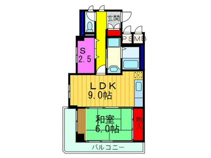 サクシードB(1SLDK/4階)の間取り写真