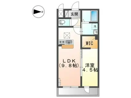 BELIEVE HANAZONO (1LDK/2階)の間取り写真