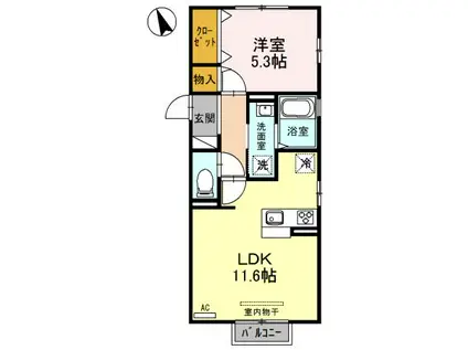 アーバンヴィラ(1LDK/2階)の間取り写真