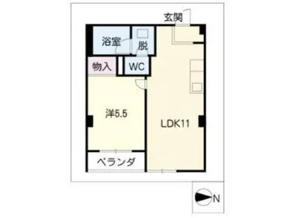 タウン西野(1LDK/5階)の間取り写真