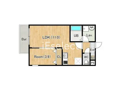 ジーメゾン千葉浜野プラージュ(1LDK/3階)の間取り写真