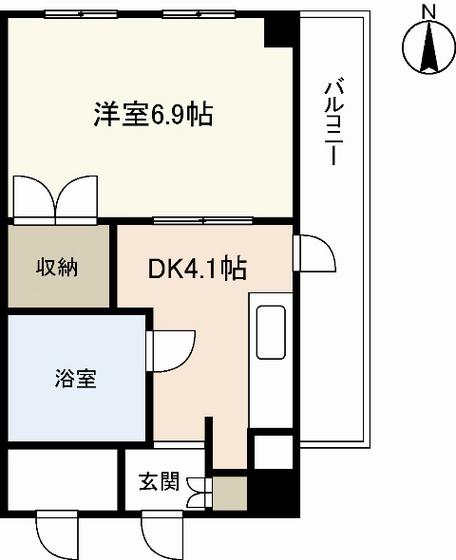 カルチェ大手町(1DK/2階)の間取り写真
