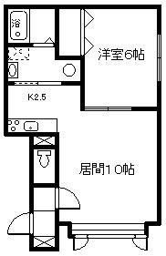 オンザロード(1LDK/1階)の間取り写真