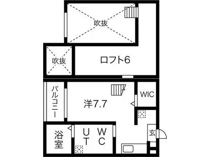 リーフアベニュー(1K/2階)の間取り写真