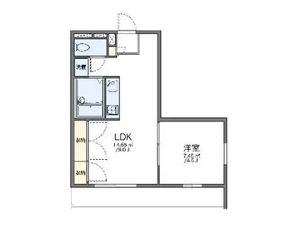 レオパレスストーンリバーII(1DK/2階)の間取り写真