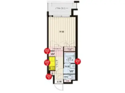 CLUB ORIENT BLD NO.87 MARIAGE STATI(1K/13階)の間取り写真