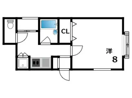 マンダレー御影(1K/1階)の間取り写真