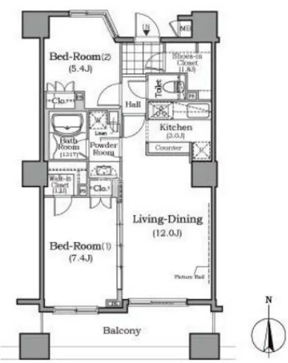 ザレジデンス本牧横浜ベイサイド 5階階 間取り