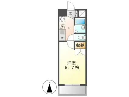 プロビデンス桜山(1K/5階)の間取り写真