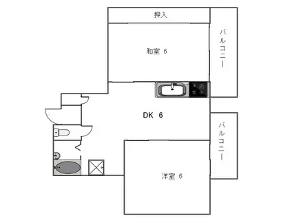 福信ビル(2DK/4階)の間取り写真