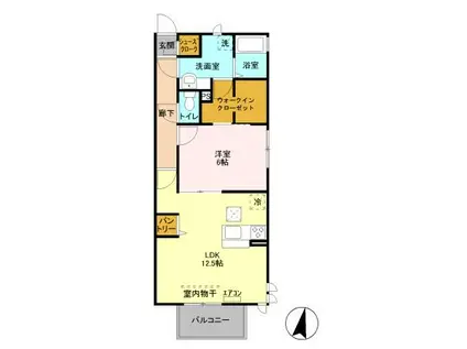 LILY BELLE(1LDK/1階)の間取り写真