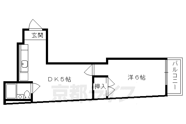 リビエール高野(1DK/2階)の間取り写真