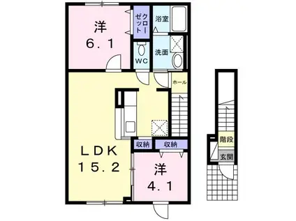 アンジュ(2LDK/2階)の間取り写真