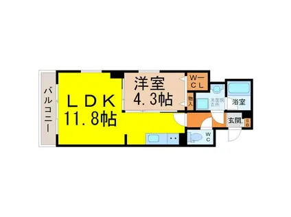 ポルタニグラ千種(1LDK/5階)の間取り写真