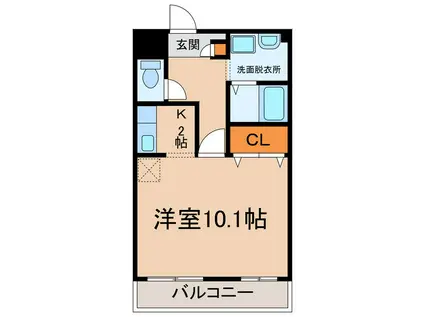 オルテンシア(ワンルーム/1階)の間取り写真